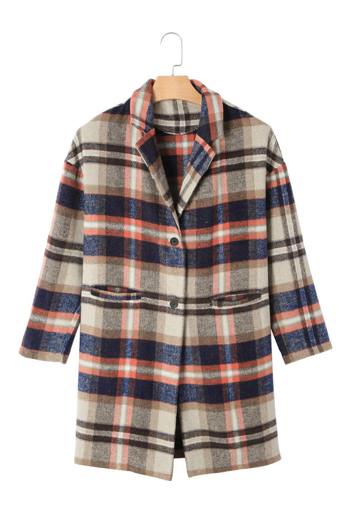 Plaid Button Up Lapel Jacket